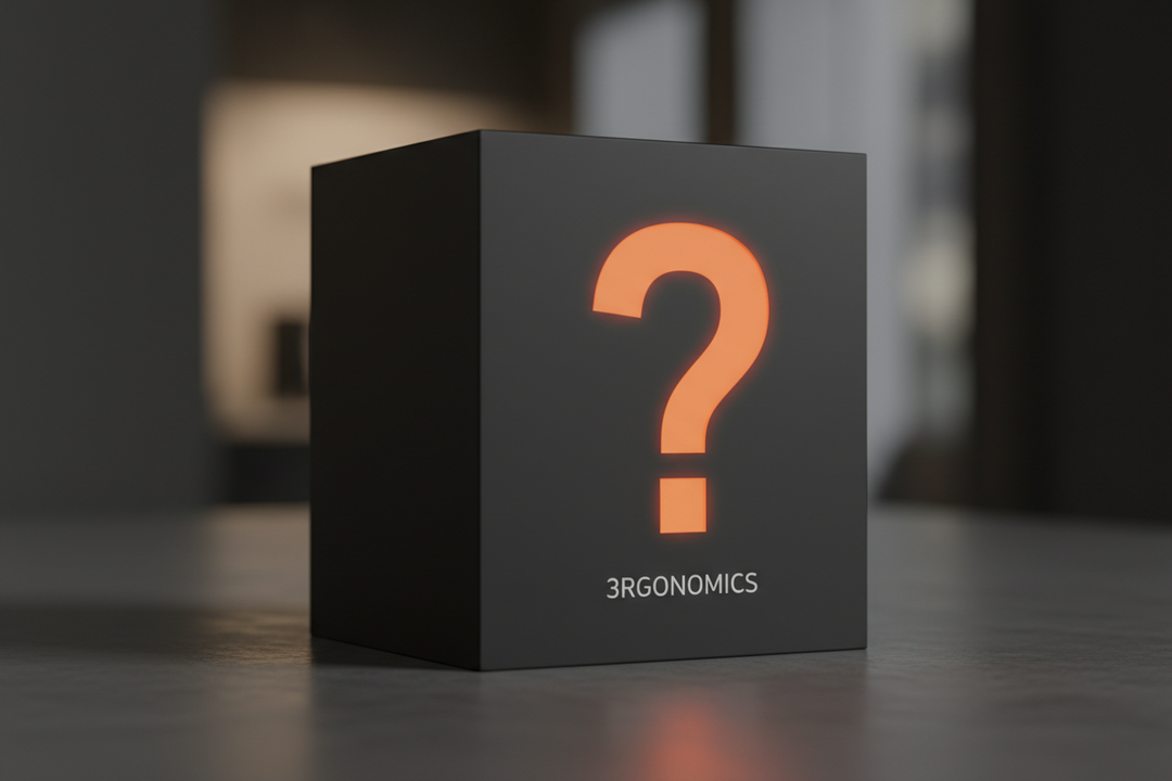 No, from 3rgonomics mystery box, black box with an orange symbol of interrogant/question